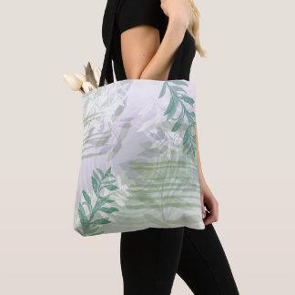 Trendy abstract floraal botanisch blad tote bag