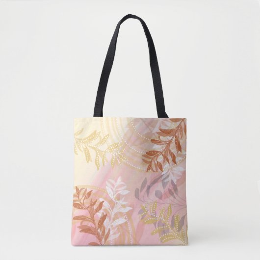 Trendy abstract floraal botanisch blad tote bag (Voorkant)