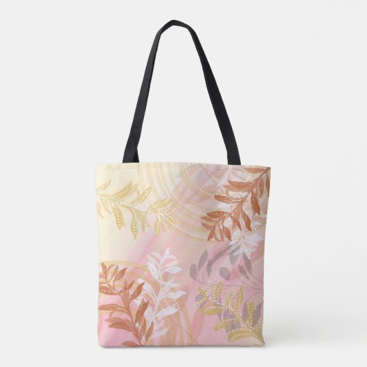 Trendy abstract floraal botanisch blad tote bag (Achterkant)