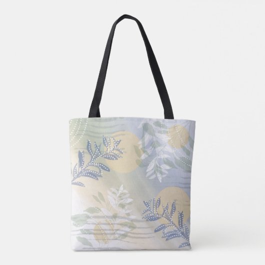 Trendy abstract floraal botanisch blad tote bag (Achterkant)