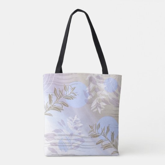 Trendy abstract floraal botanisch blad tote bag (Achterkant)