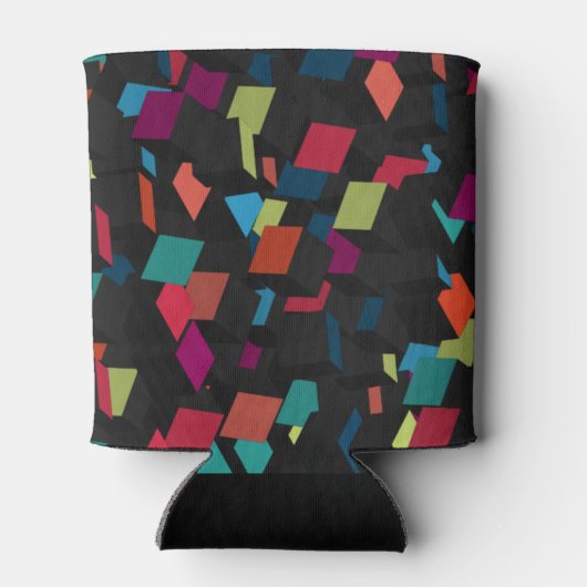 Trendy Abstract Geometric Cube Pattern Blikjeskoeler (Achterkant)