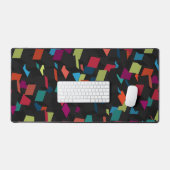Trendy Abstract Geometric Cube Pattern Bureaumat (Keyboard & Muis)