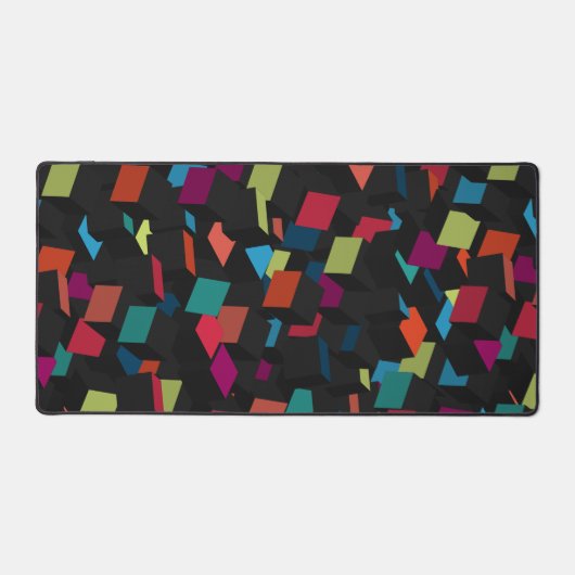 Trendy Abstract Geometric Cube Pattern Bureaumat (Voorkant)