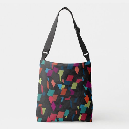 Trendy Abstract Geometric Cube Pattern Crossbody Tas (Voorkant)