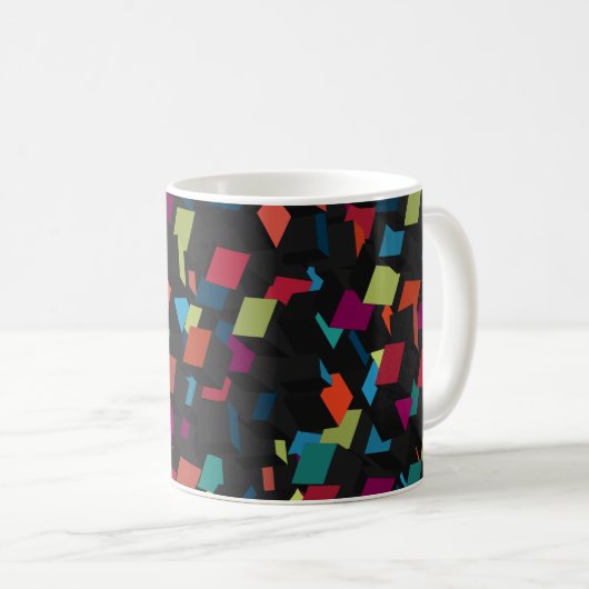 Trendy Abstract Geometric Cube Pattern Koffiemok (Voorkant rechts)