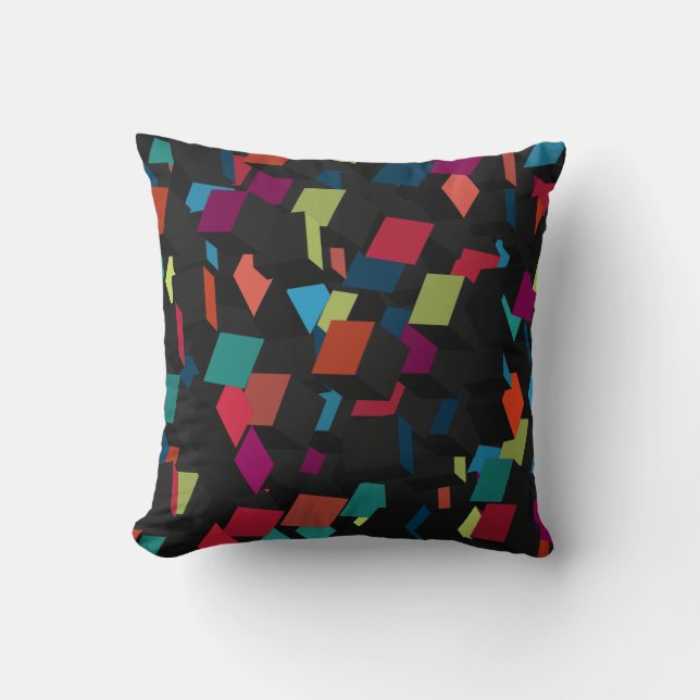 Trendy Abstract Geometric Cube Pattern Kussen (Voorkant)