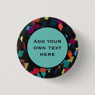 Trendy Abstract Geometric Cube Pattern Ronde Button 3,2 Cm