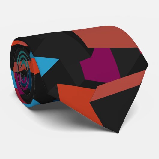 Trendy Abstract Geometric Cube Pattern Stropdas (Opgerold)