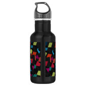Trendy Abstract Geometric Cube Pattern Waterfles (Achterkant)