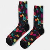 Trendy abstract geometrisch kubuspatroon sokken (Links)