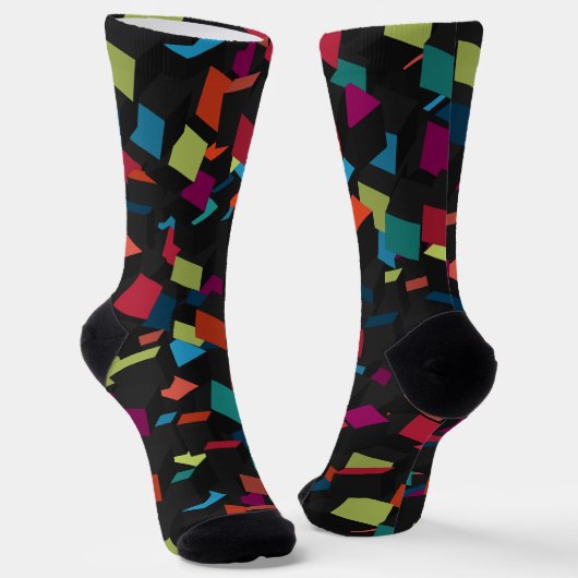 Trendy abstract geometrisch kubuspatroon sokken (Gebogen)