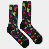 Trendy abstract geometrisch kubuspatroon sokken (Rechts)