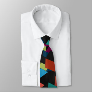 Trendy abstract geometrisch kubuspatroon stropdas