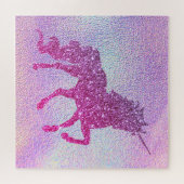 Trendy abstract glinsterende eenhoorn legpuzzel (Horizontaal)