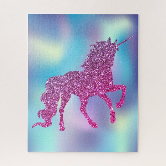 Trendy Abstract Glitter Eenhoorn Legpuzzel (Verticaal)