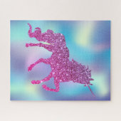 Trendy Abstract Glitter Eenhoorn Legpuzzel (Horizontaal)