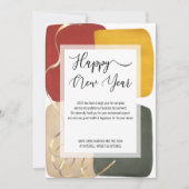 Trendy Abstract kleurenblok Art Happy Nieuwjaar Feestdagenkaart (Voorkant)