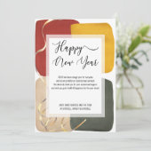 Trendy Abstract kleurenblok Art Happy Nieuwjaar Feestdagenkaart (Staand voorkant)