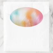 Trendy Abstract Kleurrijk Roze Rood Geel Blauw Ovale Sticker (Tas)