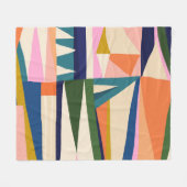 Trendy Abstract: kleurrijke hand getekend. Fleece Deken (Voorkant (Horizontaal))