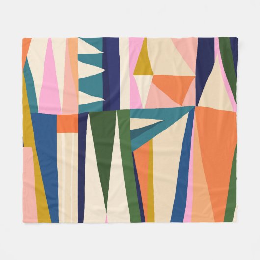 Trendy Abstract: kleurrijke hand getekend. Fleece Deken (Voorkant (Horizontaal))