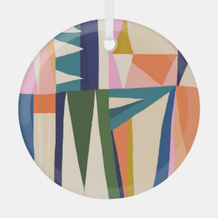 Trendy Abstract: kleurrijke hand getekend. Glas Ornament