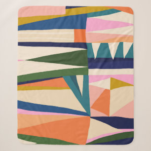Trendy Abstract: kleurrijke hand getekend. Sherpa Deken