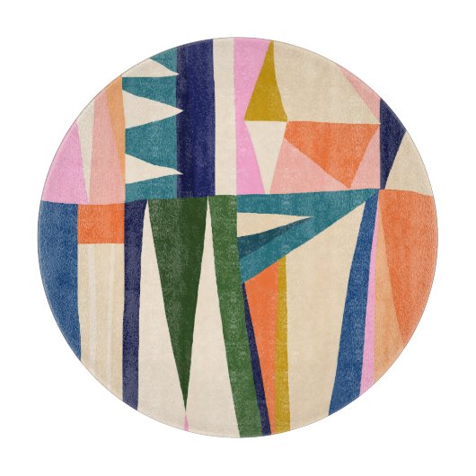 Trendy Abstract: kleurrijke hand getekend. Snijplank (Voorkant)