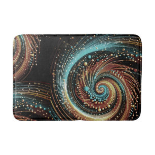 Trendy Abstract Koper Turquoise Moderne Badmat