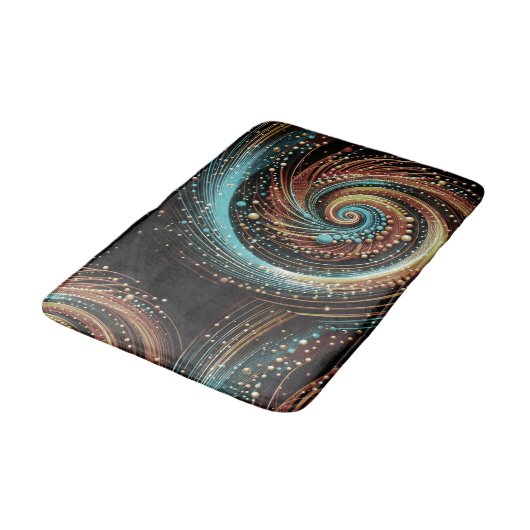 Trendy Abstract koperen turquoise moderne badmat (Gekanteld)