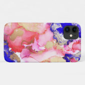Trendy Abstract Liquid Swirls Paarse Pink Gold Case-Mate iPhone Case (Achterkant (horizontaal))