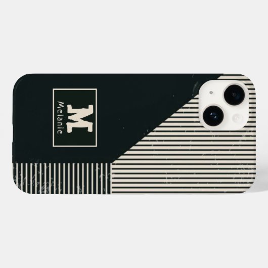 Trendy abstract minimalist artistic lines Monogram Case-Mate iPhone Case (Achterkant (horizontaal))