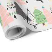 Trendy Abstract modern kerstboompatroon Cadeaupapier (Rol Hoek)