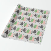 Trendy Abstract modern kerstboompatroon Cadeaupapier (Uitgerold)