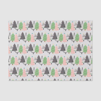 Trendy Abstract modern kerstboompatroon Tissuepapier
