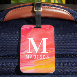 Trendy Abstract Monogram Naam Reis Cadeau Bagagelabel