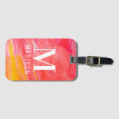 Trendy Abstract Monogram Naam Reis Cadeau Bagagelabel (Voorkant (horizontaal))