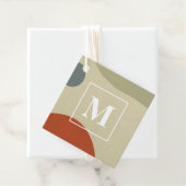Trendy Abstract Monogram Zelfgemaakte Business Rus Bedankjes Labels (In situ)