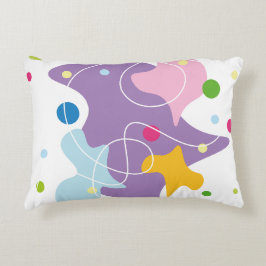 Trendy abstract motief in paarse en blauwe kleuren accent kussen