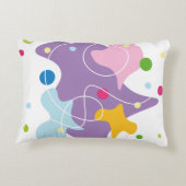 Trendy abstract motief in paarse en blauwe kleuren accent kussen (Achterkant)