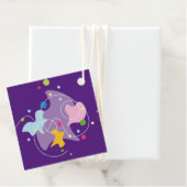 Trendy abstract motief in paarse en blauwe kleuren bedankjes labels (In situ)