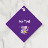 Trendy abstract motief in paarse en blauwe kleuren bedankjes labels (Achterkant)