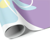 Trendy abstract motief in paarse en blauwe kleuren cadeaupapier (Rol Hoek)