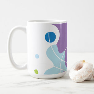 Trendy abstract motief in paarse en blauwe kleuren koffiemok
