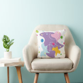 Trendy abstract motief in paarse en blauwe kleuren kussen (Stoel)