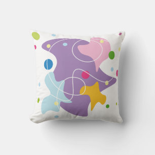 Trendy abstract motief in paarse en blauwe kleuren kussen