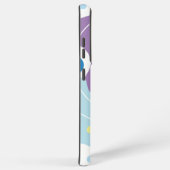 Trendy abstract motief in paarse en blauwe kleuren samsung galaxy hoesje (Rechterkant)