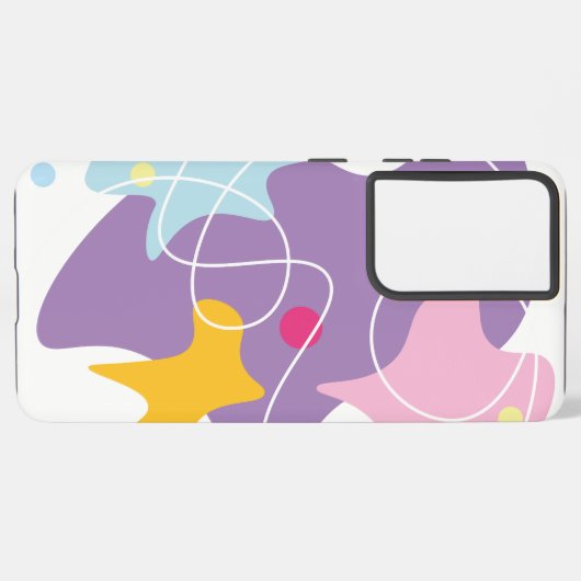 Trendy abstract motief in paarse en blauwe kleuren samsung galaxy hoesje (Linkerkant)