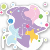 Trendy abstract motief in paarse en blauwe kleuren sticker (Voorkant)